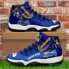 Los Angeles Rams Custom Name NFL Air Jordan 11 Shoes Men And Women Sneakers