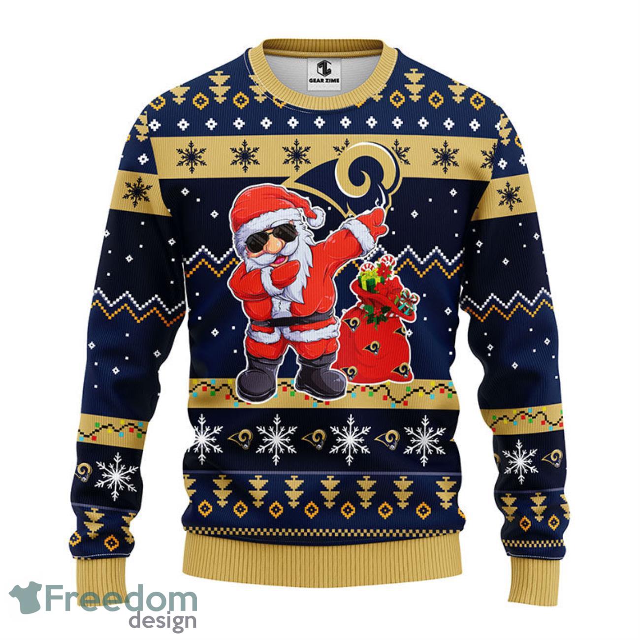 Los Angeles Rams Dabbing Santa Christmas Ugly Christmas Sweater 3D