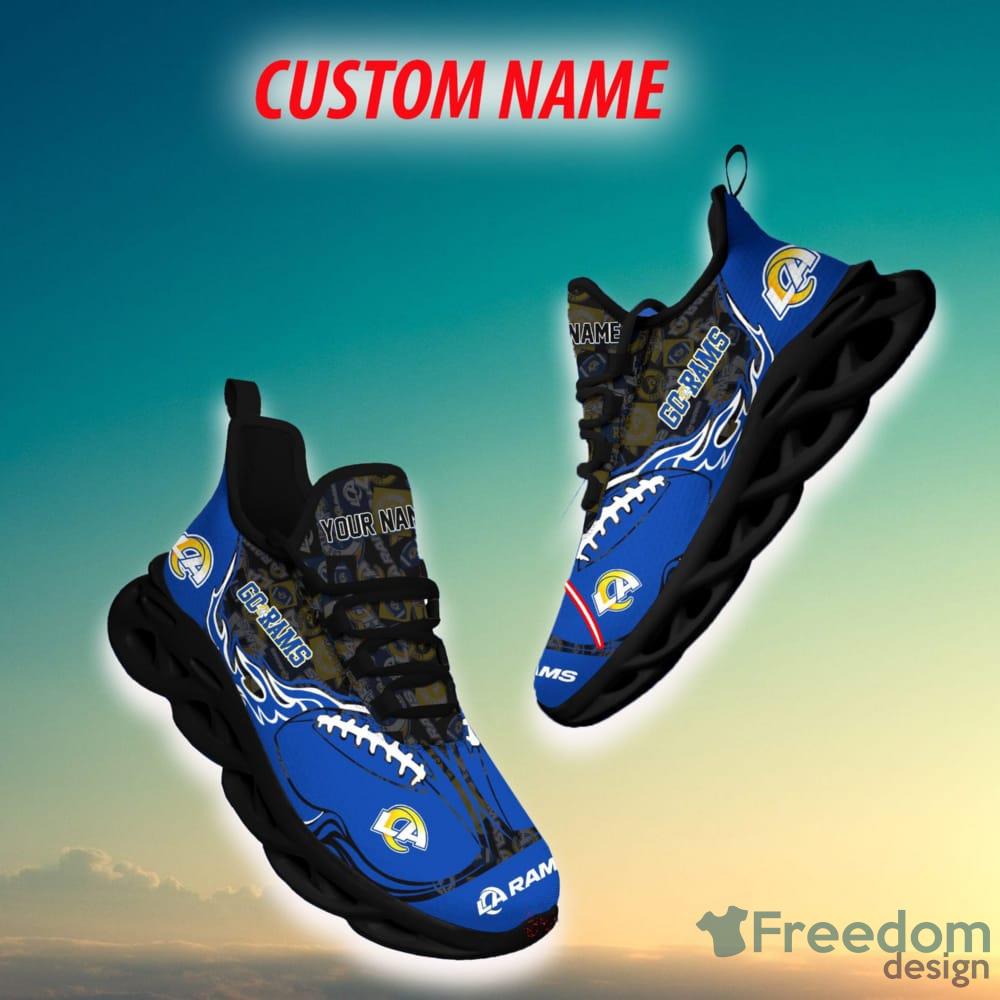 Los Angeles Rams Custom Name Luxury NFL Max Soul Shoes Design 7