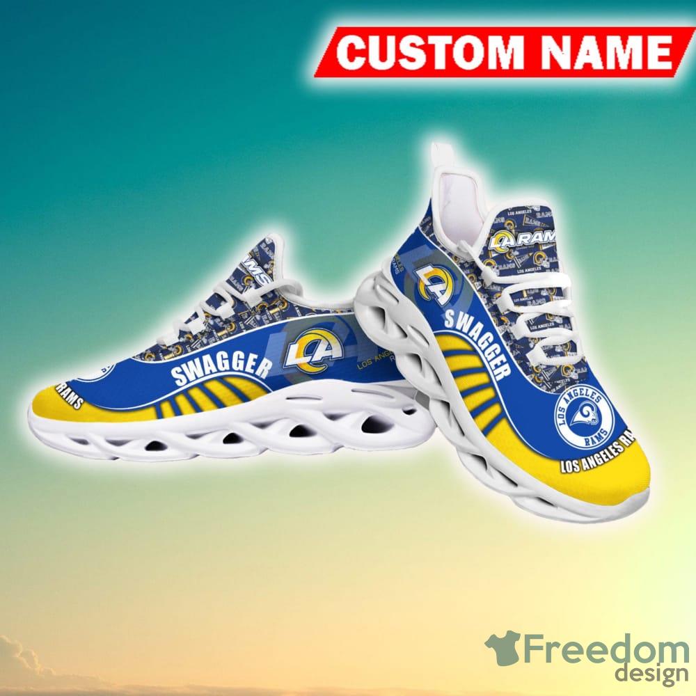 Personalize NFL Los Angeles Rams Blue Golden Max Soul Running Shoes -  T-shirts Low Price