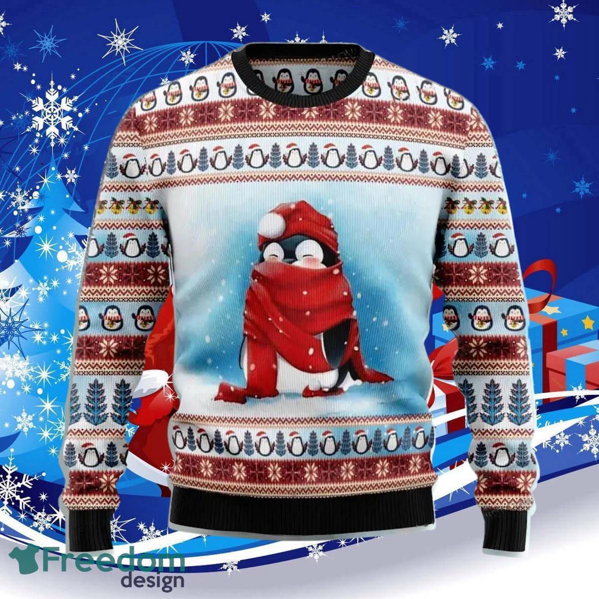 New Arrivals Lovely Penguin Christmas Red Ugly Christmas Sweater for Men & Women UH2501, 5XL