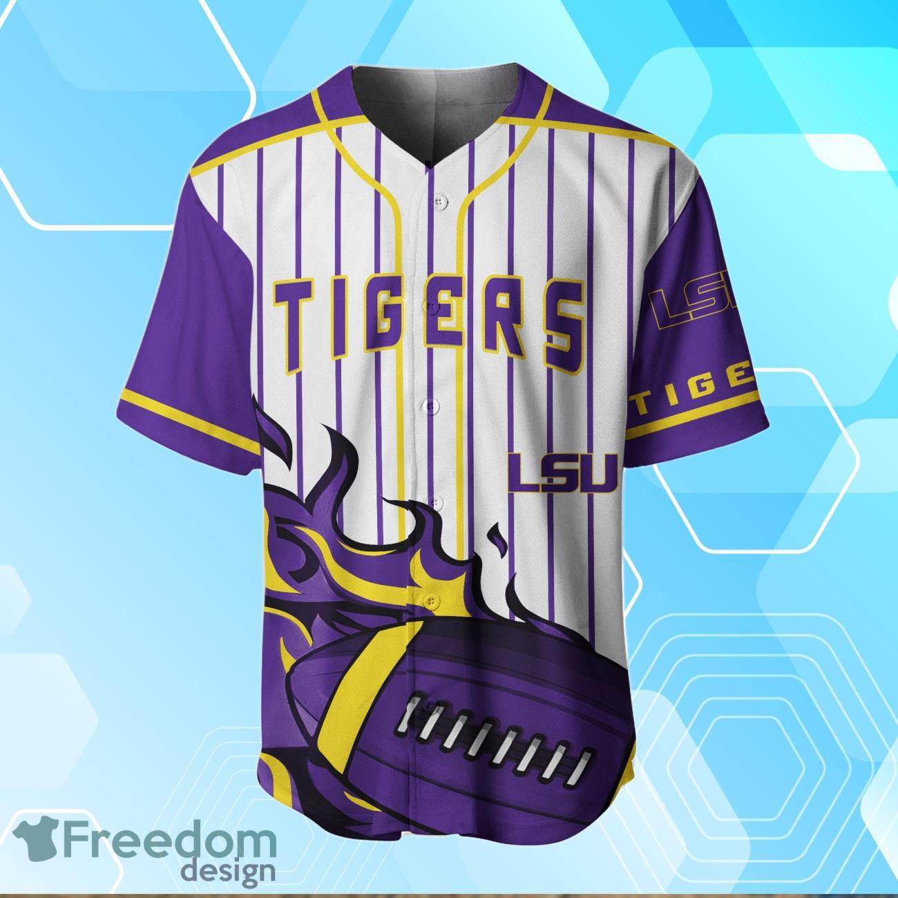LSU Tigers BaseBall Jersey Custom Number And Name - Freedomdesign
