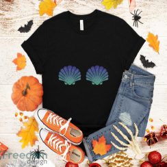 Mermaid Halloween Costume For Women Sea Shells Bra Girls T-Shirt Halloween Gift