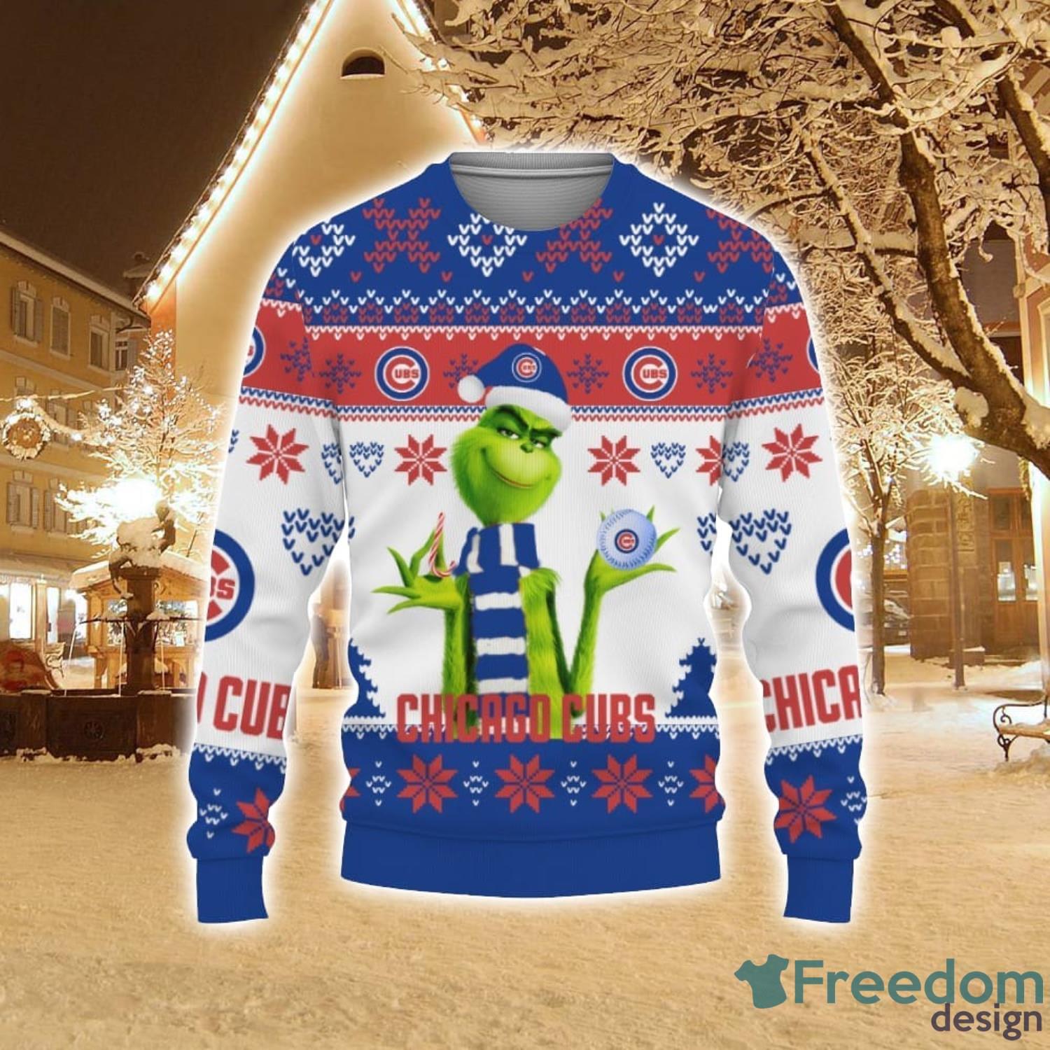 Grinch Cute Chicago Cubs 3D Unisex Christmas T-Shirt Hot Trend For