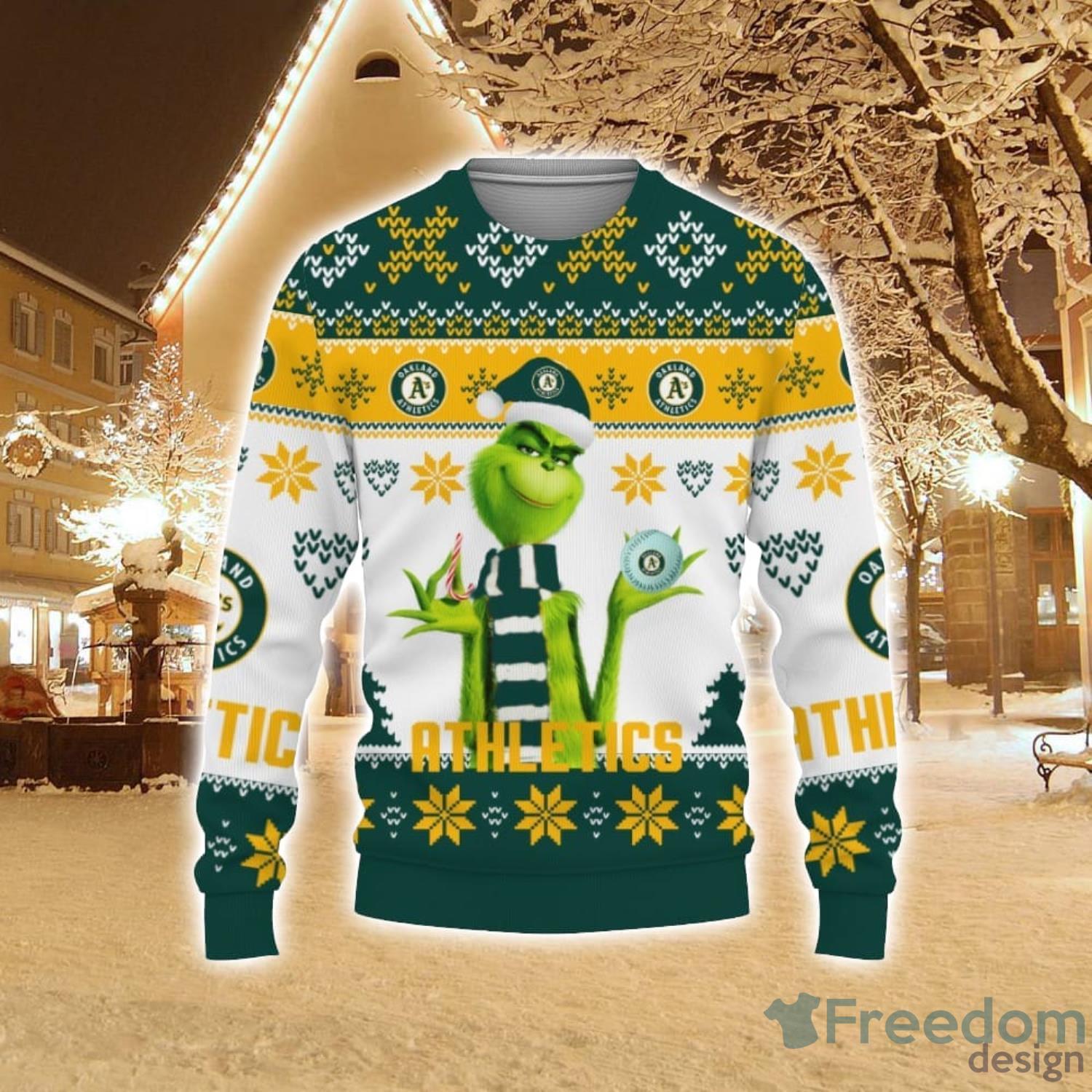 Oakland Athletics Grinch Christmas Ugly Sweater - Shibtee Clothing