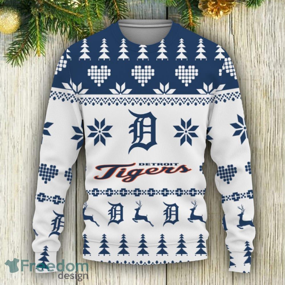 Merry Funny Detroit Tigers Gifts For Fan Merry Christmas Tree Knitted Xmas  3D Sweater - Freedomdesign