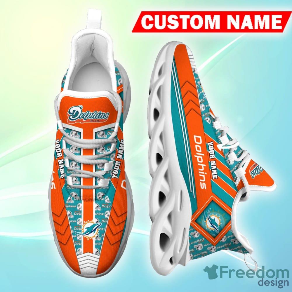 Miami Dolphins Custom Name NFL Neon Light Max Soul Shoes Gift For Fans  Running Sneaker - Freedomdesign