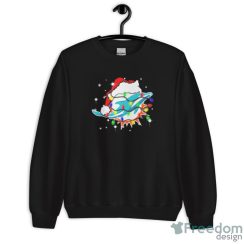 Miami Dolphins Santa Hat Christmas Light Shirt - Unisex Crewneck Sweatshirt