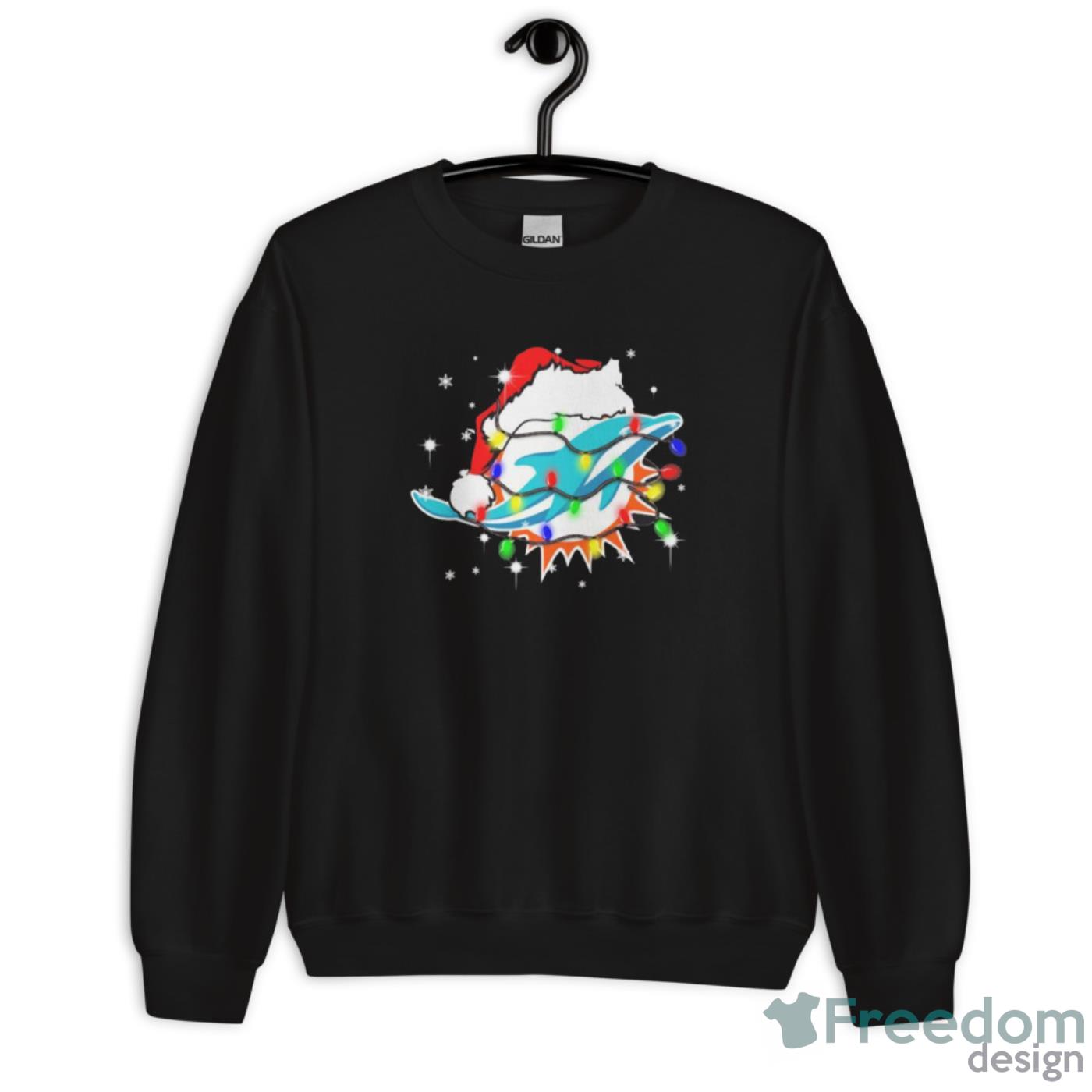 Miami Dolphins Santa Hat Christmas Light Shirt, hoodie, sweater, long  sleeve and tank top