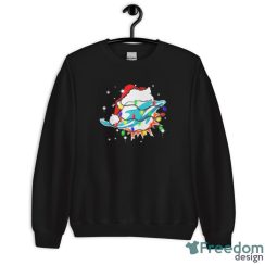 Miami Dolphins Santa Hat Christmas Light Shirt Christmas Gift - Unisex Crewneck Sweatshirt