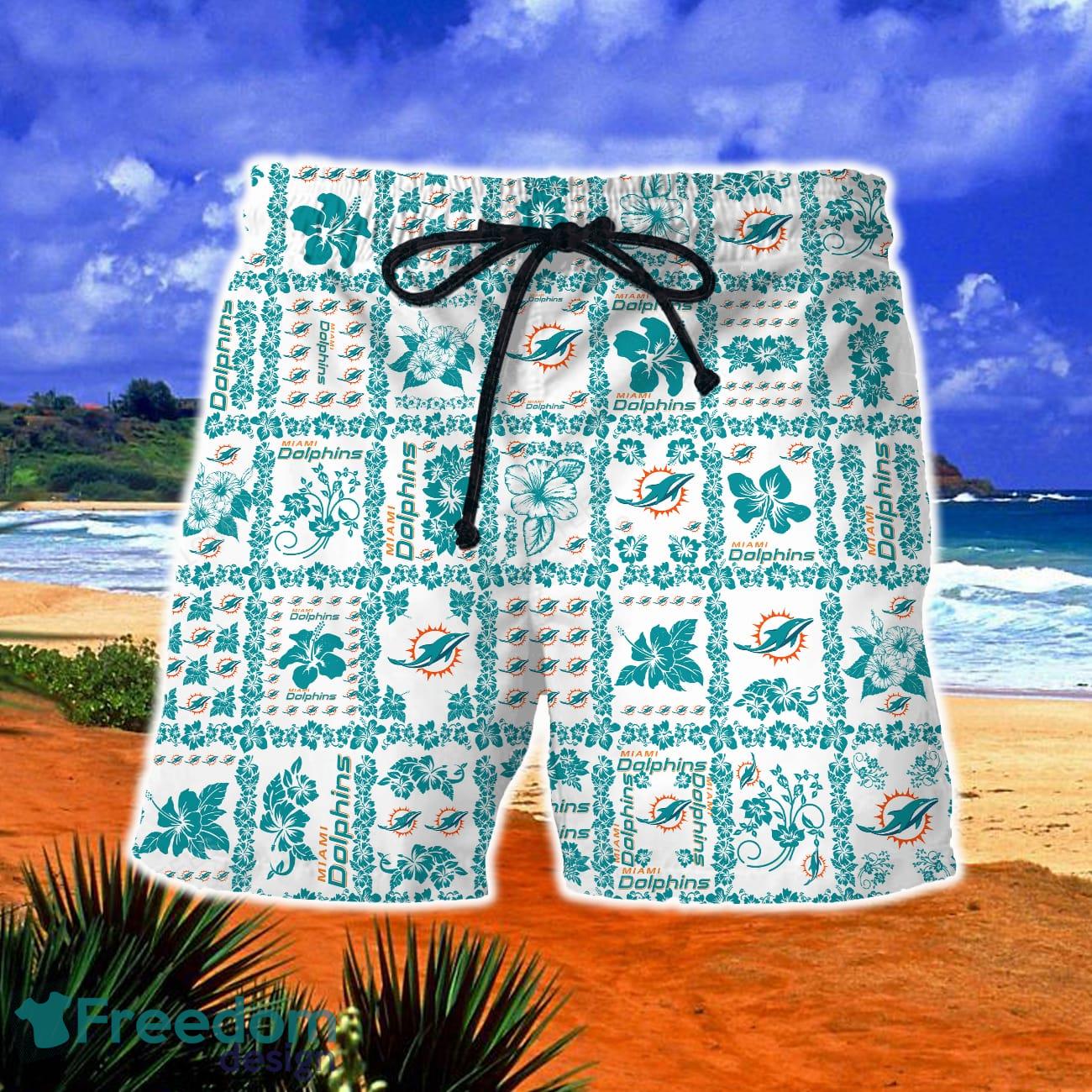 20% SALE OFF Miami Dolphins Hawaiian Shirt Tropical Flower Short