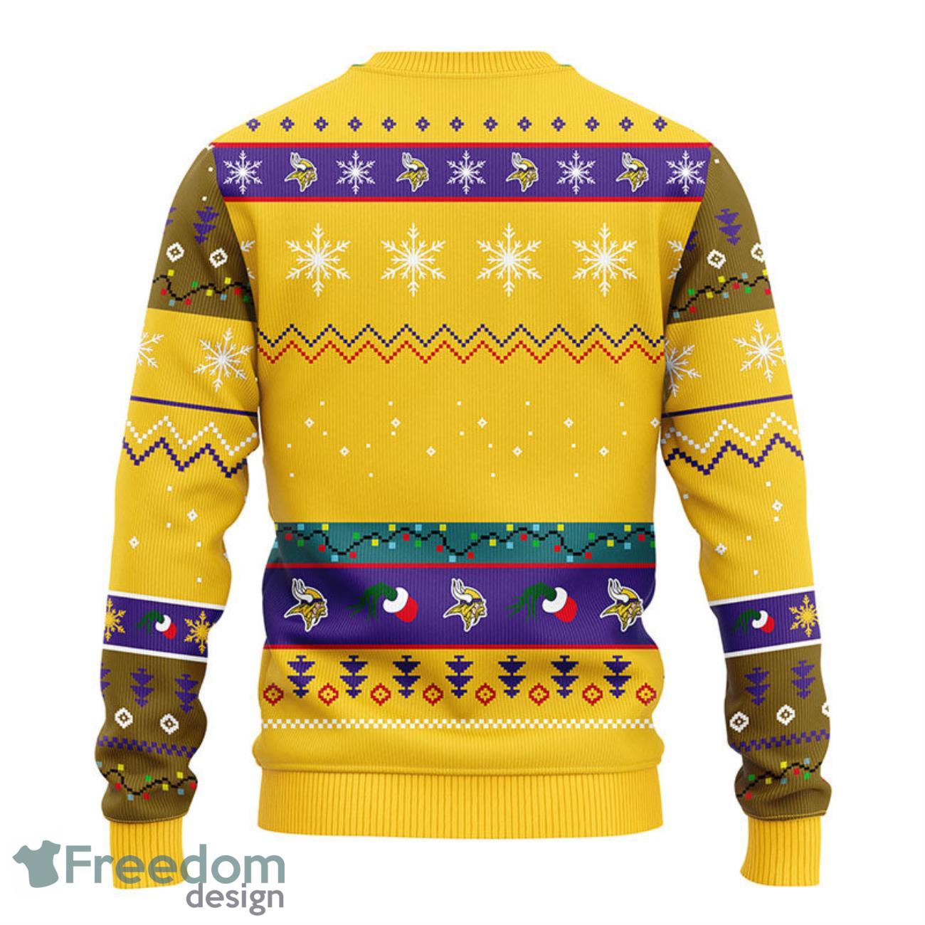 NFL Vikings Minnesota Funny Grrinch Knitting Pattern Christmas Ugly Sweater