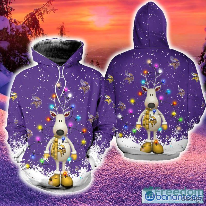 Minnesota Vikings Donald Hoodie Zip Hoodie Christmas Fans All Over Printed  Gift For Men And Women - Banantees