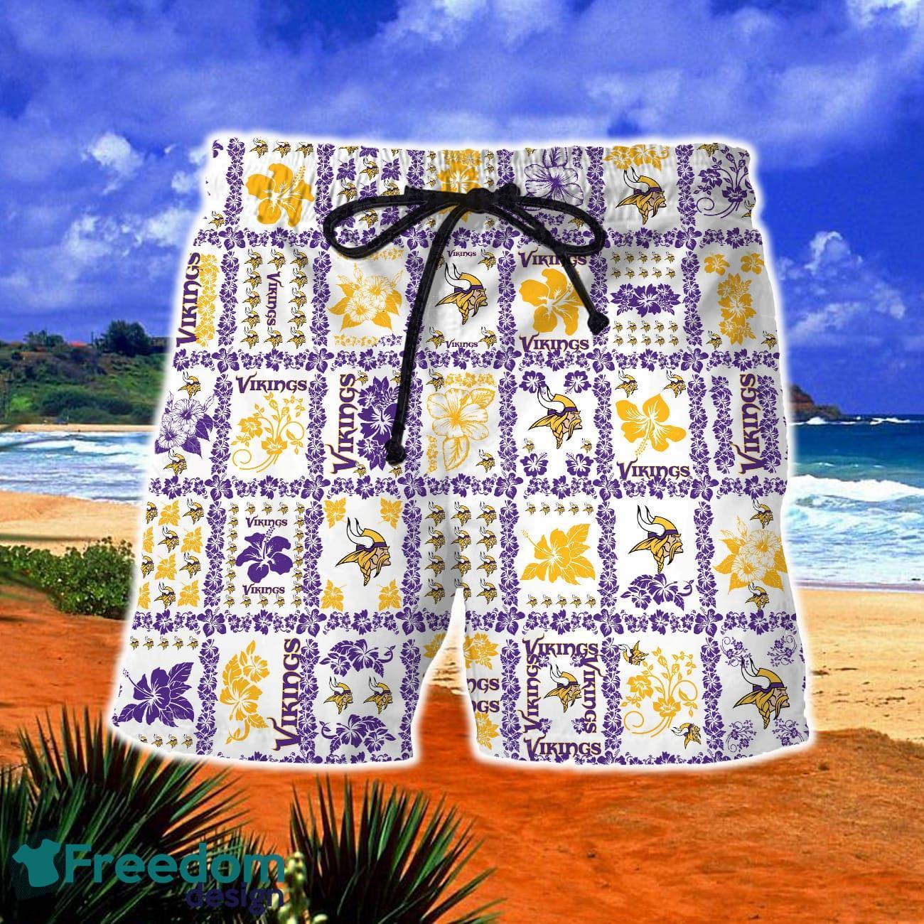 Minnesota Vikings Casual Logo Hawaiian Shorts Gift For Fans