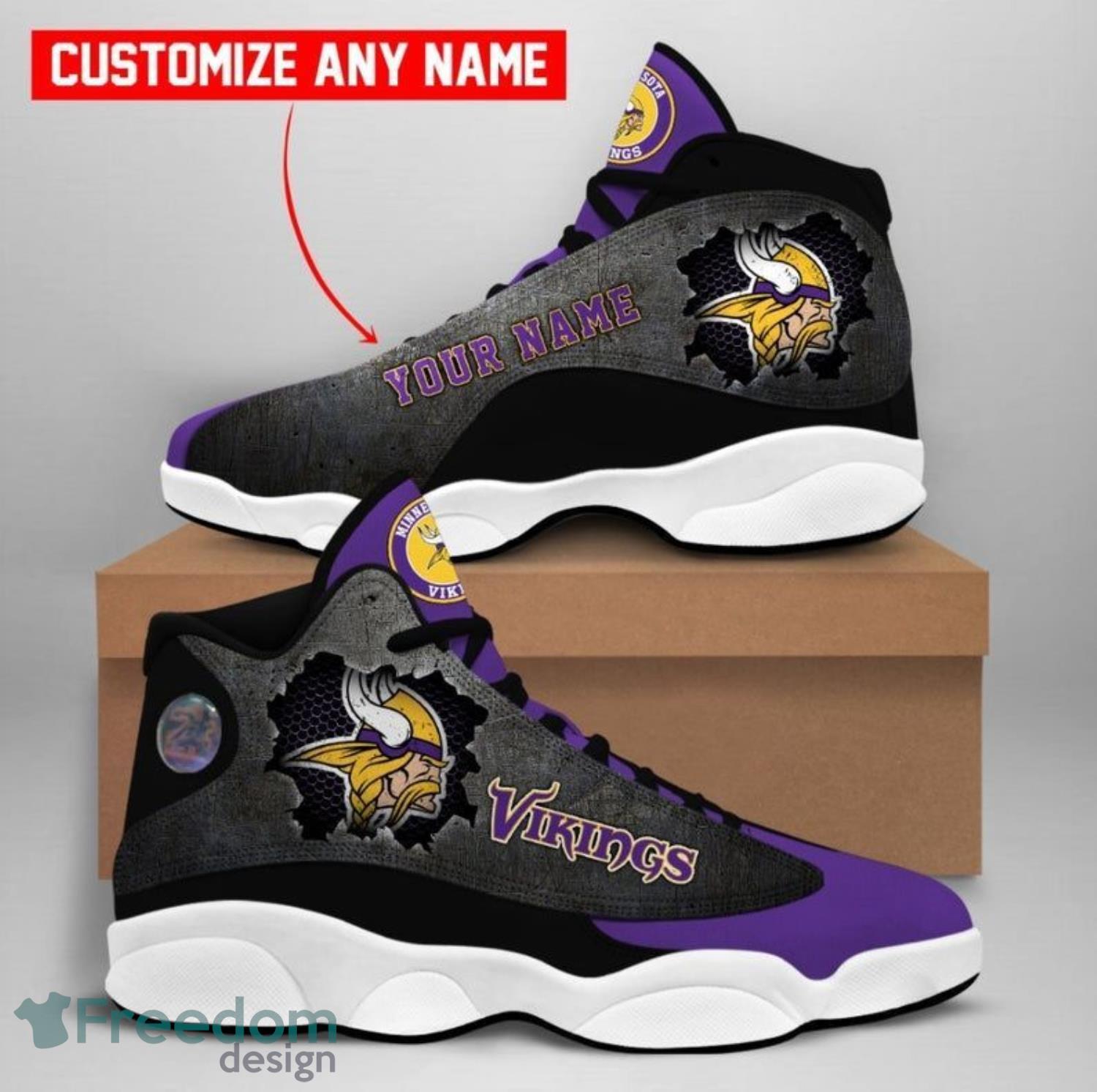 Minnesota Vikings NFL Team Luxury Brand Sneakers Custom Name Air