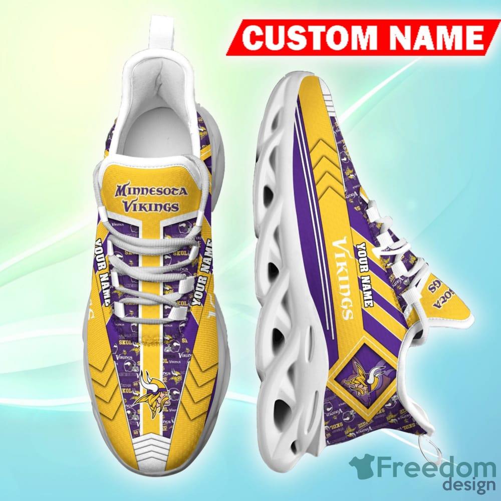 Minnesota Vikings Custom Name For Fans NFL Max Soul Shoes Men And Women  Running Shoes