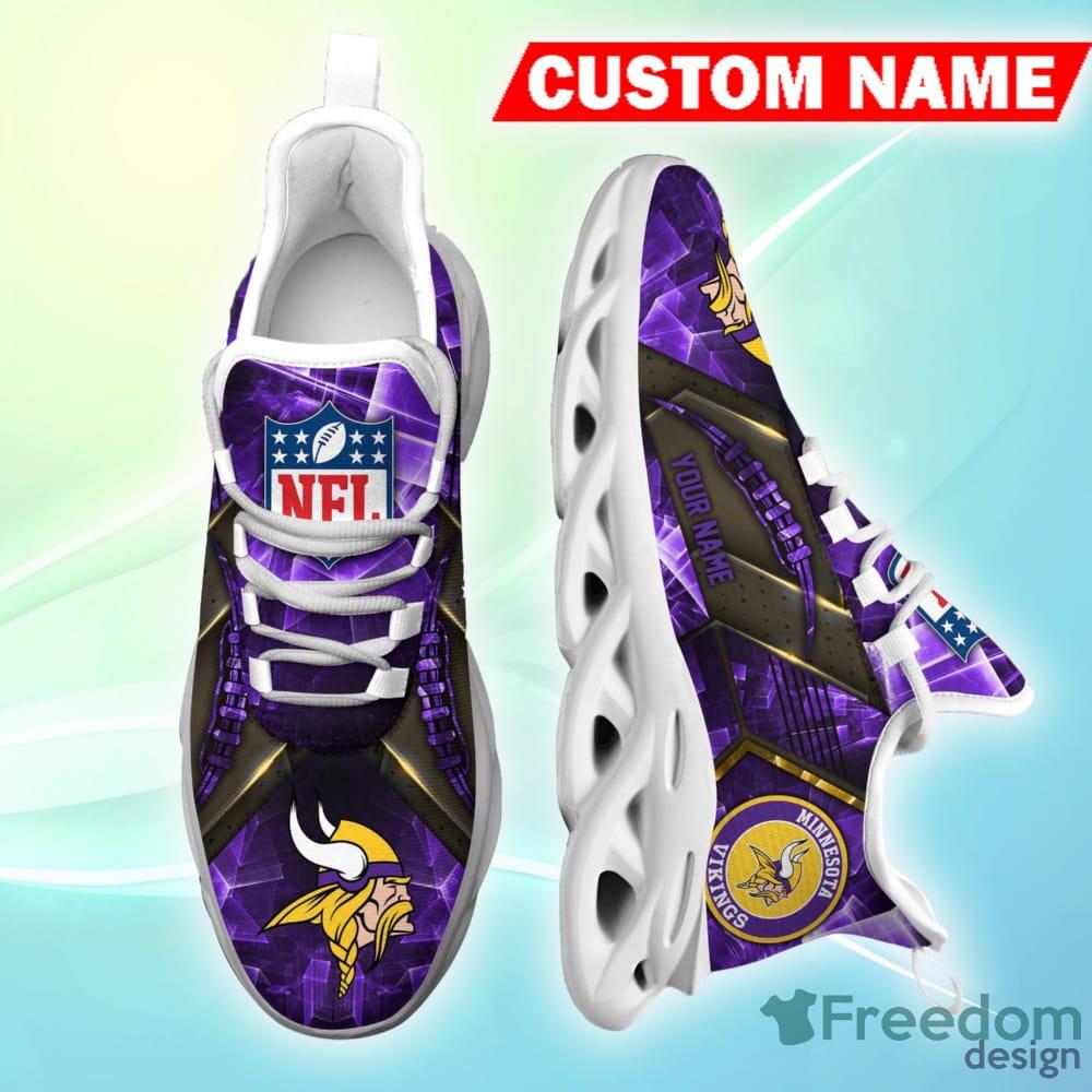 Personalize NFL Minnesota Vikings Yellow Scratch Logo Purple Max Soul  Sneakers Sport Shoes - T-shirts Low Price