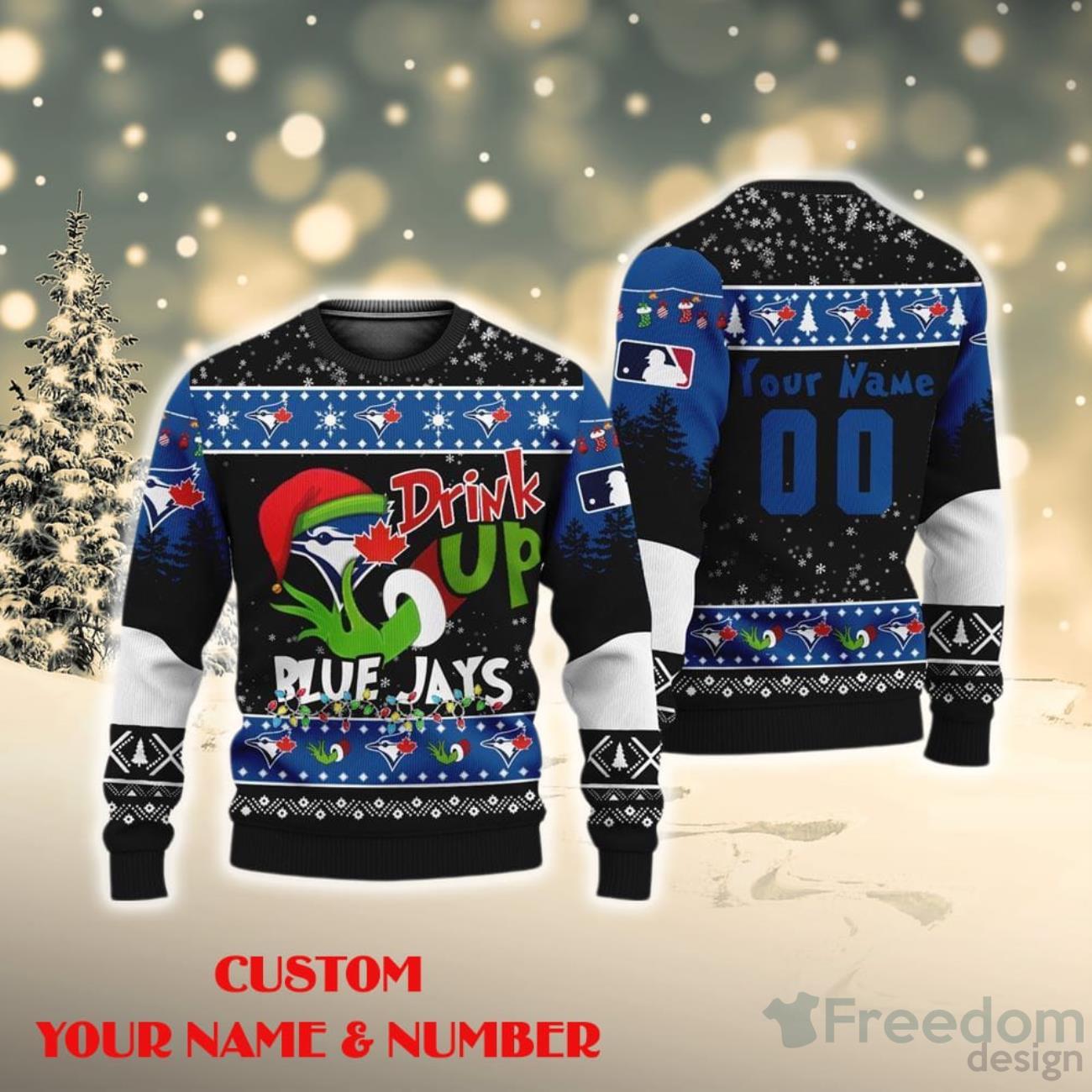 MLB Toronto Blue Jays Custom Name And Number Ugly Christmas