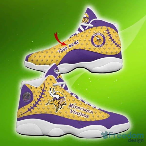 Minnesota Vikings Personalzied Name Air Jordan 13 Shoes Best Gift Fans