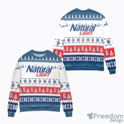 Natural Light Beer Christmas Pattern AOP Ugly Christmas Sweater Christtmas Holiday Gift