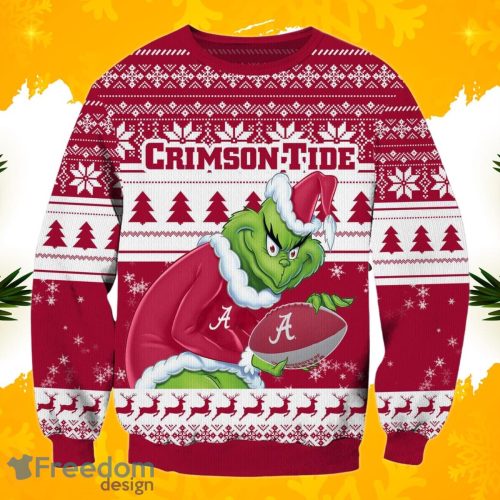 NCAA Alabama Crimson Tide Grinch Christmas Ugly Sweater Product Photo 2