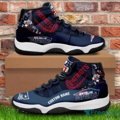 New England Patriots Custom Name NFL Air Jordan 11 Shoes Men And Women Sneakers