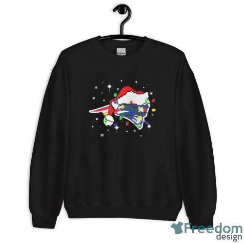 New England Patriots Santa Hat Christmas Light Shirt Christmas Gift - Unisex Crewneck Sweatshirt