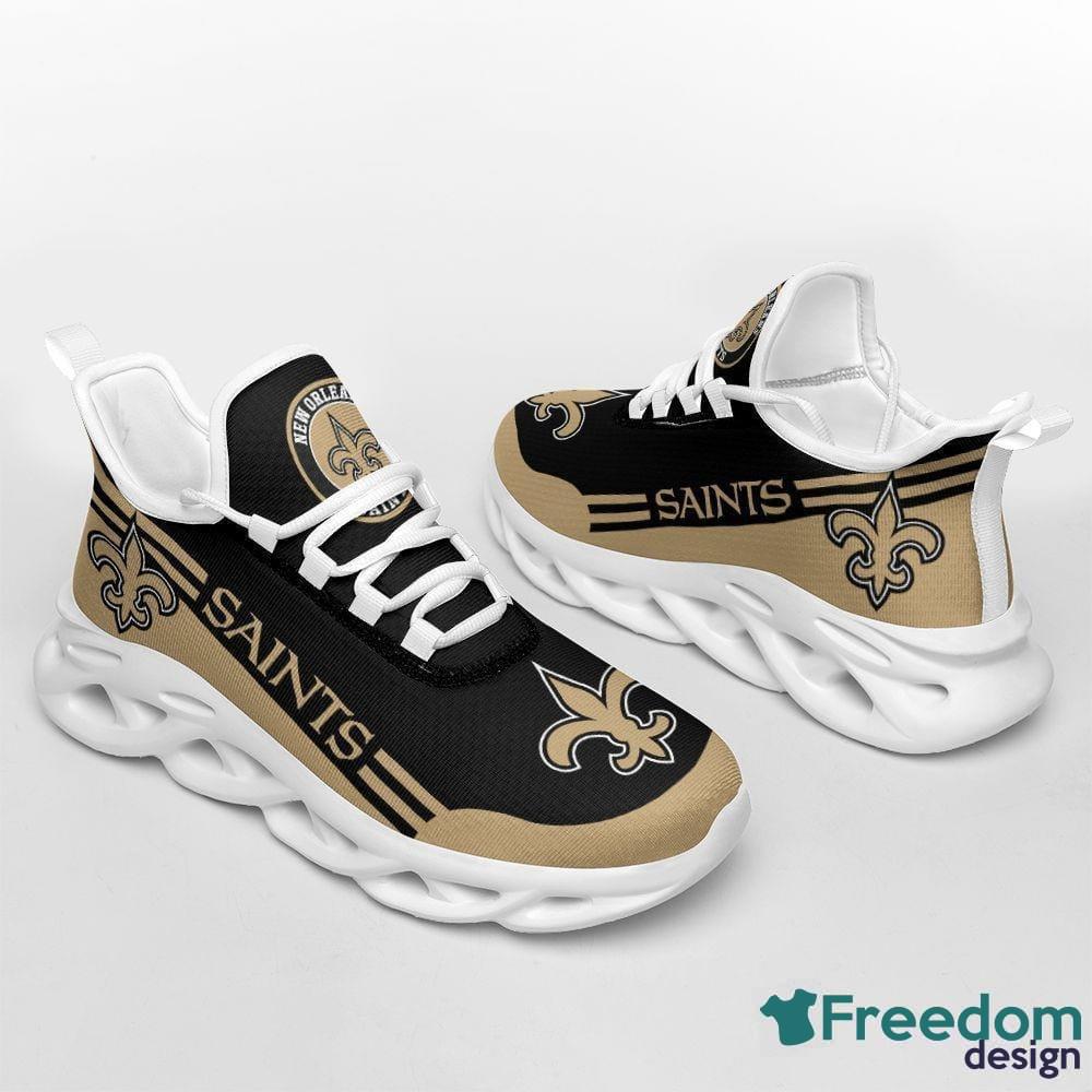 Familycustom Gifts, New Orleans Saints Custom Personalized Max Soul Sneakers Running Sport Shoes for Men Women, Women's Sneakers Black / US10 (EU41)