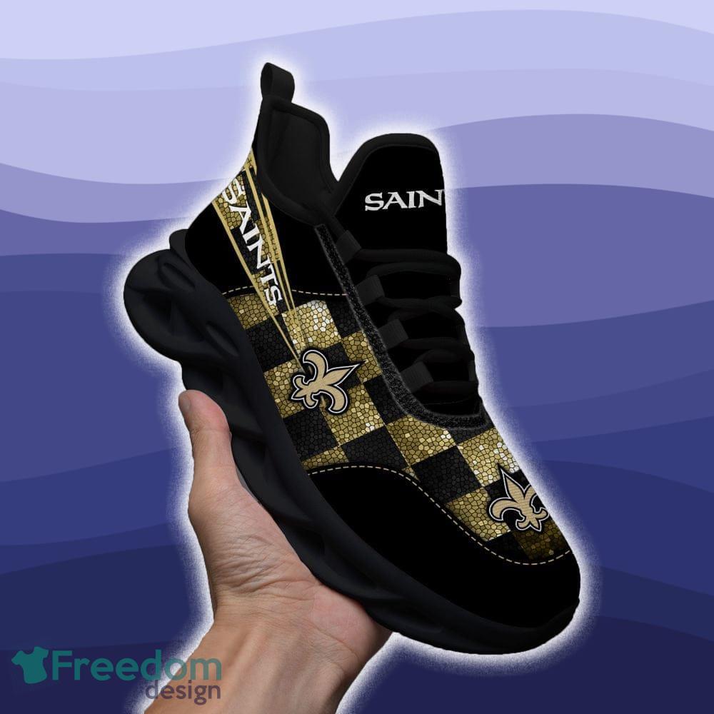 Familycustom Gifts, New Orleans Saints Custom Personalized Max Soul Sneakers Running Sport Shoes for Men Women, Women's Sneakers Black / US10 (EU41)