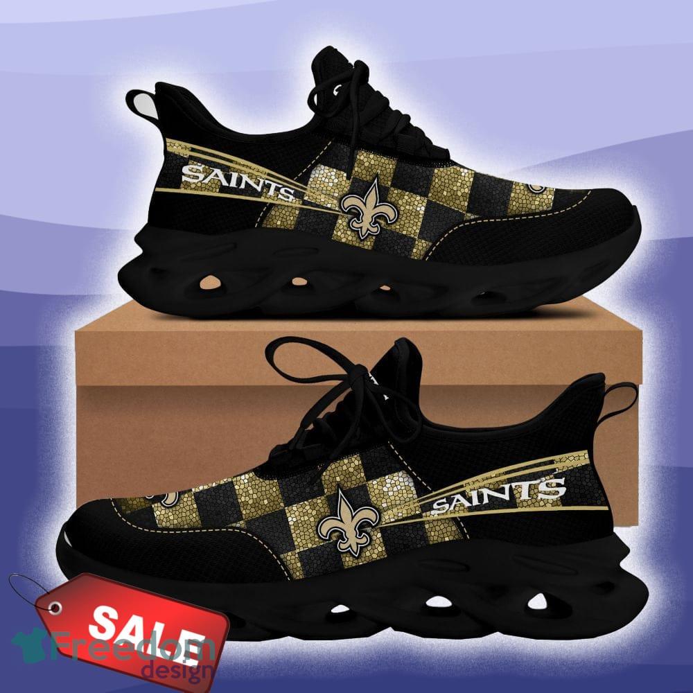 Familycustom Gifts, New Orleans Saints Custom Personalized Max Soul Sneakers Running Sport Shoes for Men Women, Women's Sneakers Black / US10 (EU41)