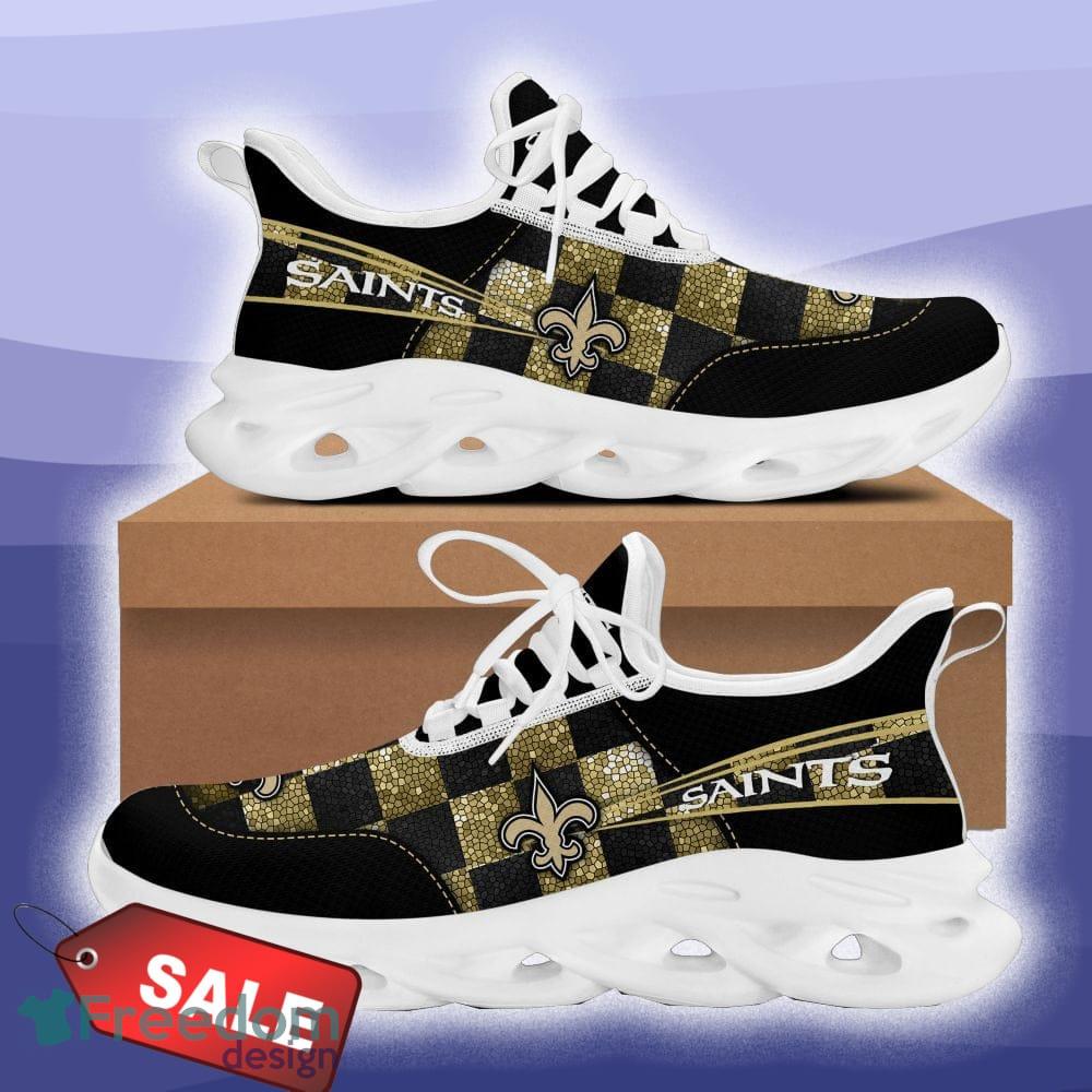 Familycustom Gifts, New Orleans Saints Custom Personalized Max Soul Sneakers Running Sport Shoes for Men Women, Women's Sneakers Black / US10 (EU41)