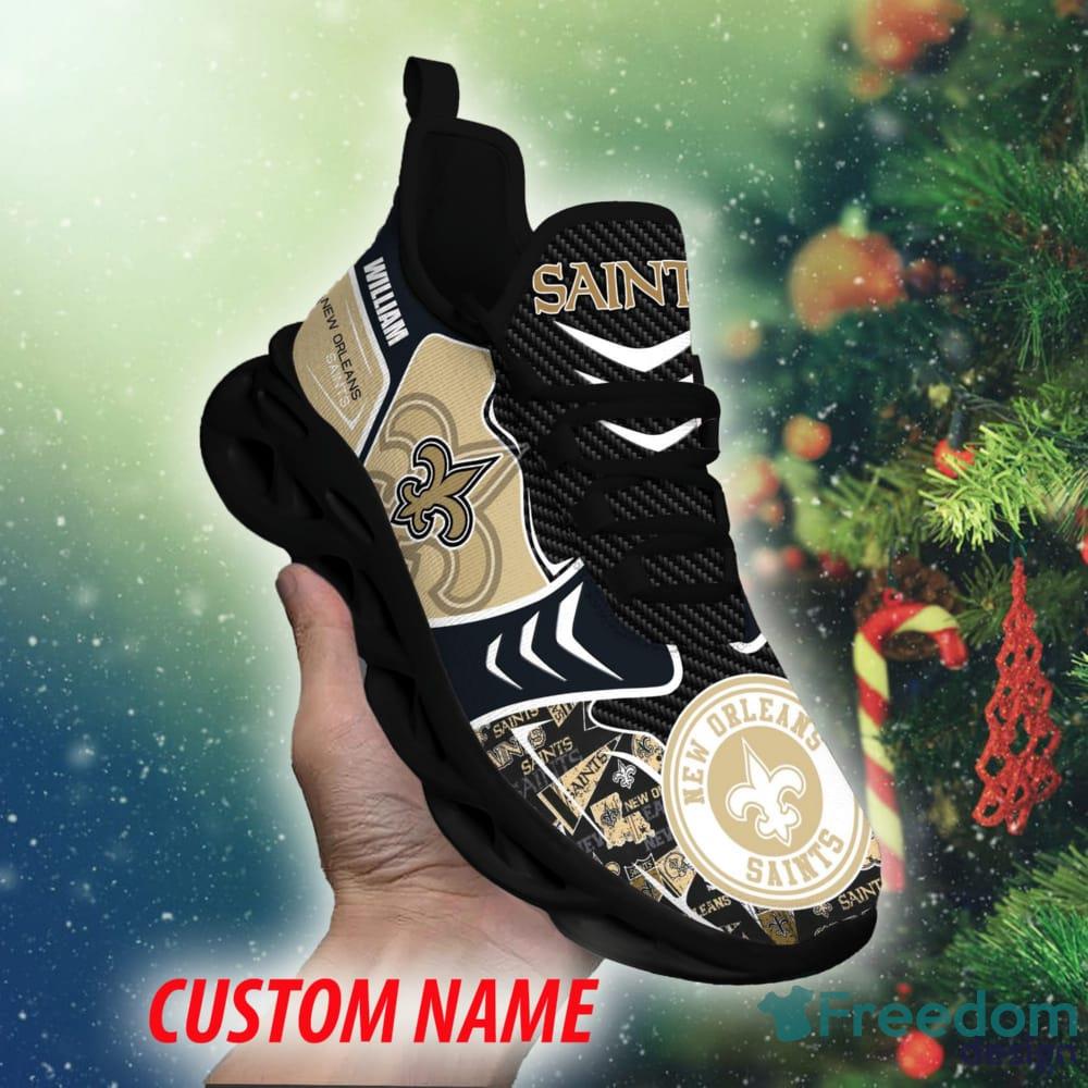 Personalize NFL New Orleans Saints Black Golden Fire Edition Max Soul Sneakers  Running Shoes - T-shirts Low Price