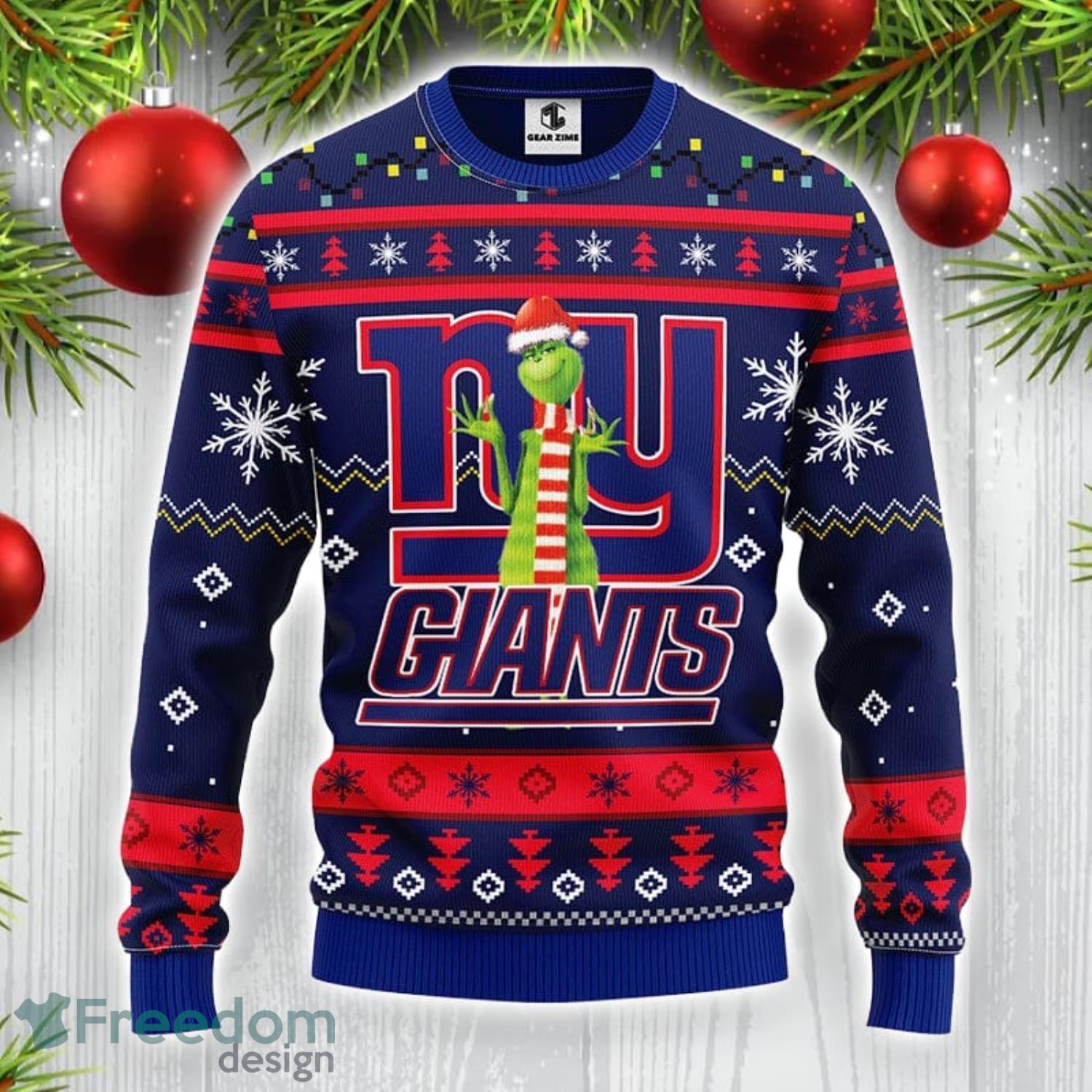 New York Giants Funny Grinch Christmas Ugly Sweater Christmas Gift For Sport Fans Product Photo 1