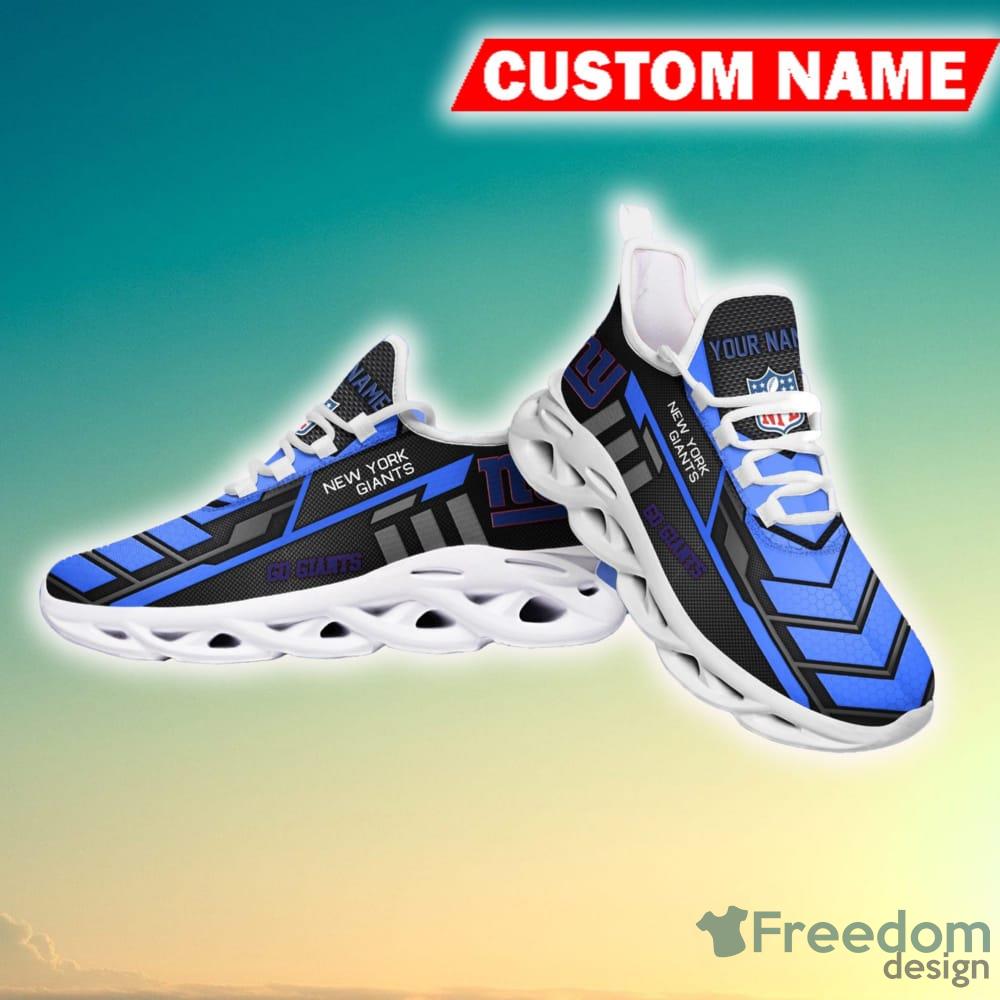 Personalize NFL New York Giants Blue Black Max Soul Sneakers Sport