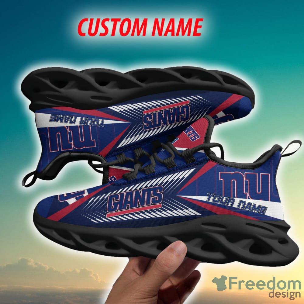 Personalize NFL New York Giants Blue Black Max Soul Sneakers Sport