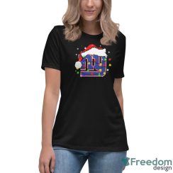 New York Giants Santa Hat Christmas Light Shirt Christmas Gift - Women's Relaxed Short Sleeve Jersey Tee