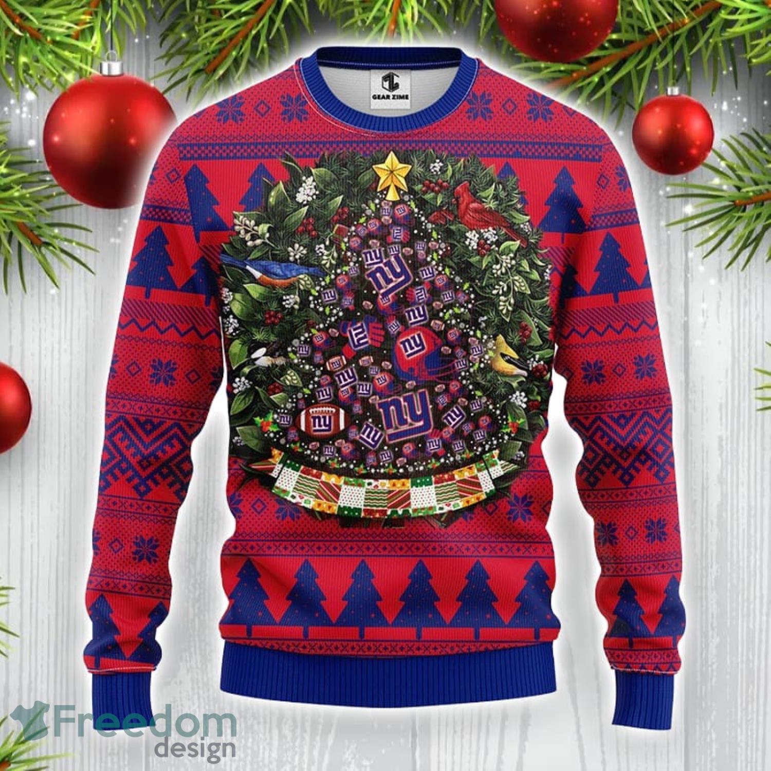 New York Giants Tree Ball Christmas Ugly Sweater Christmas Gift For Sport Fans Product Photo 1