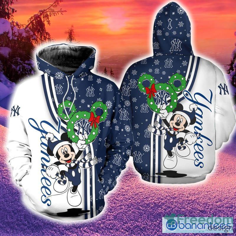 New York Yankees Disney Mickey Funny Hoodie Zip Hoodie Blue Print Holiday  Gift For Fans Christmas - Freedomdesign