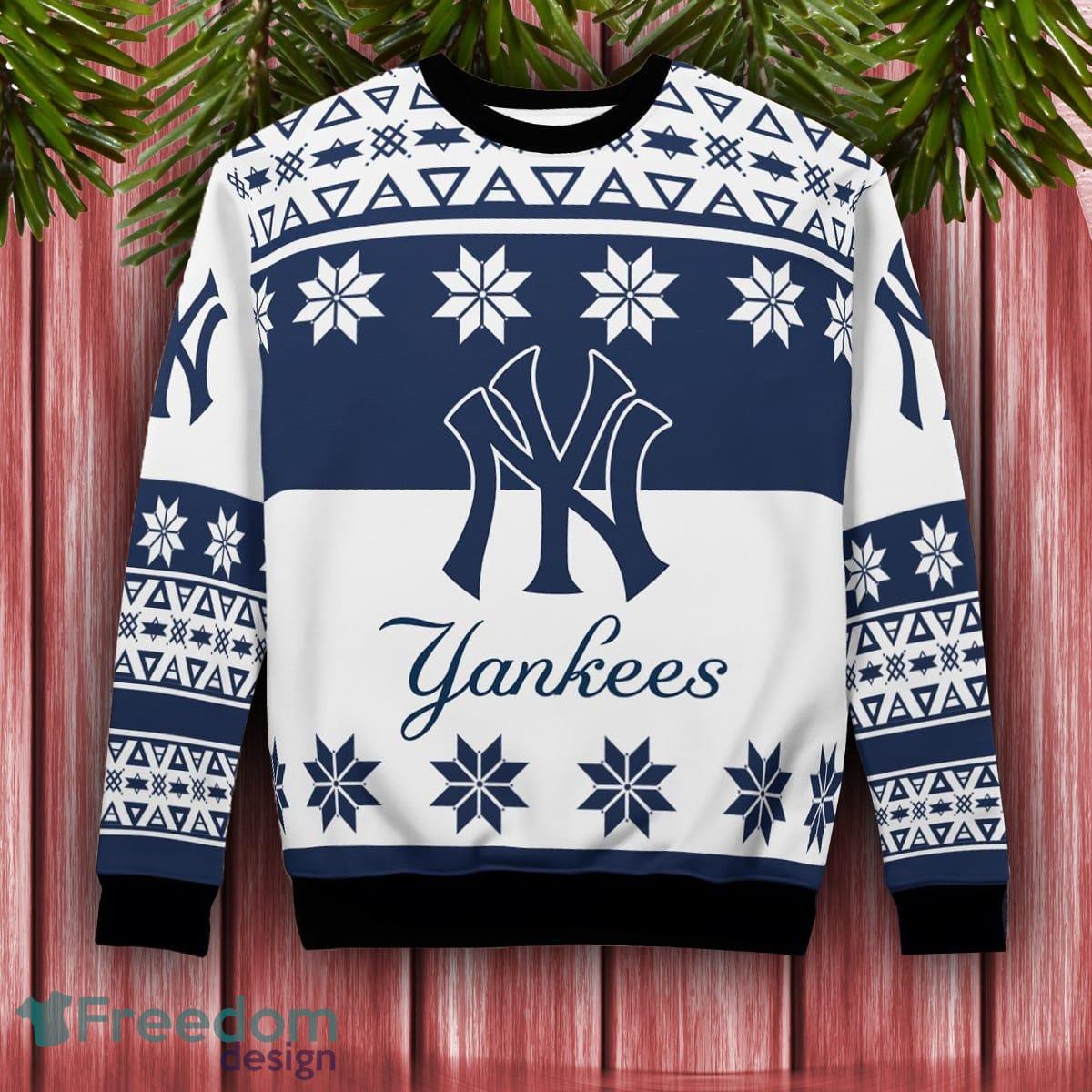 Christmas New York Yankees Curved Stripes Knitted Sweater For Fans -  Banantees