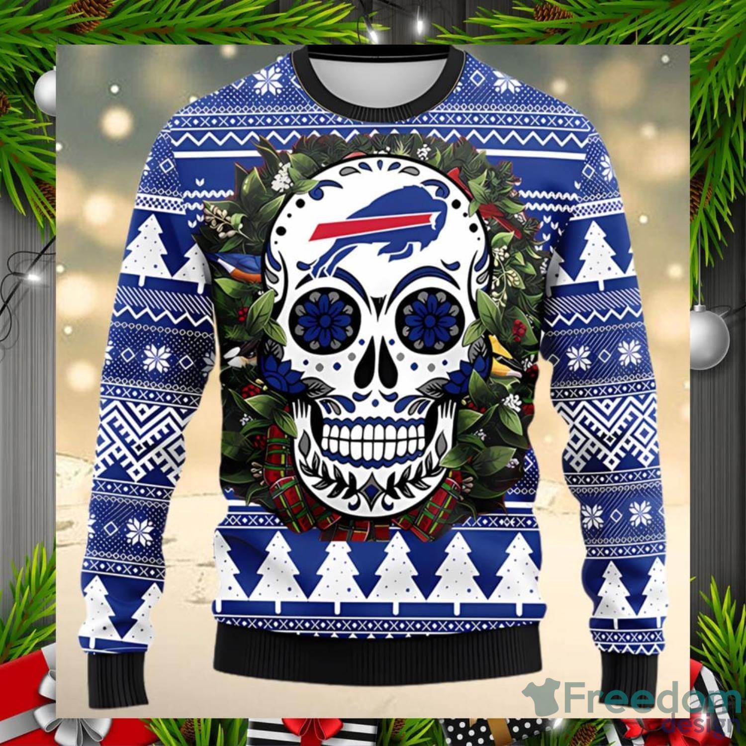 NFL Texas Longhorns Skull Flower Ugly Christmas Ugly Sweater –
