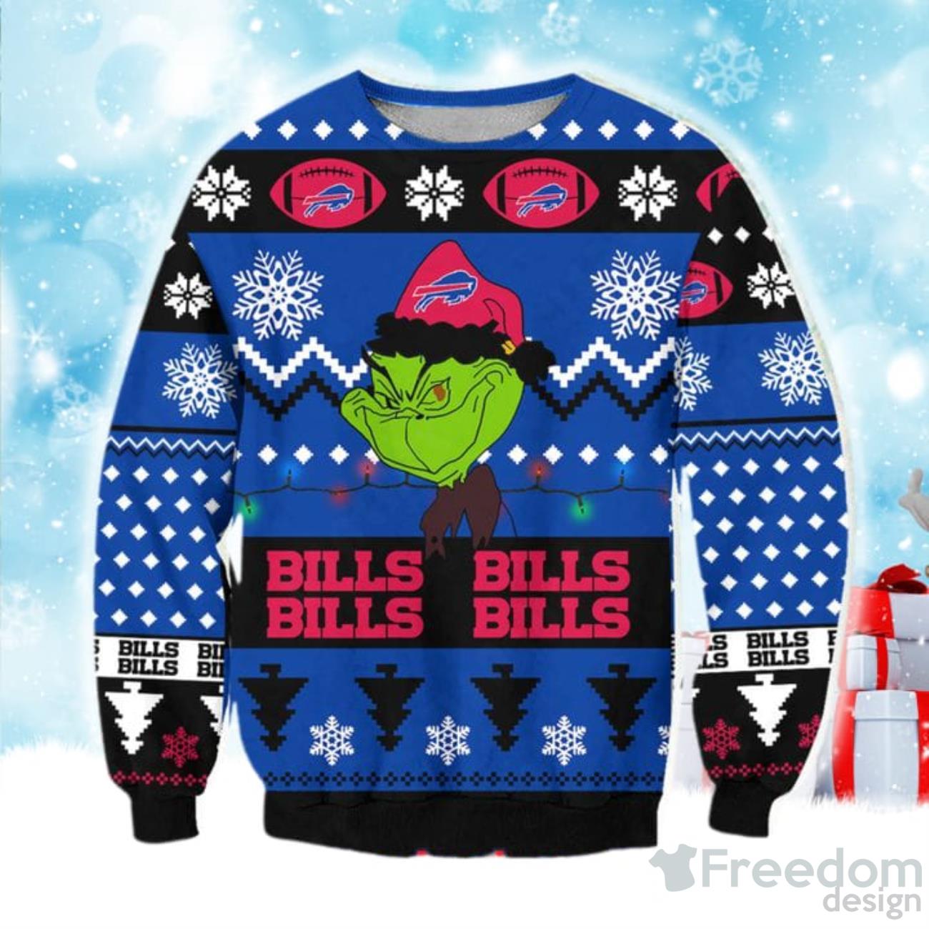 Buffalo Bills Snowflakes Pattern Ugly Christmas Sweater