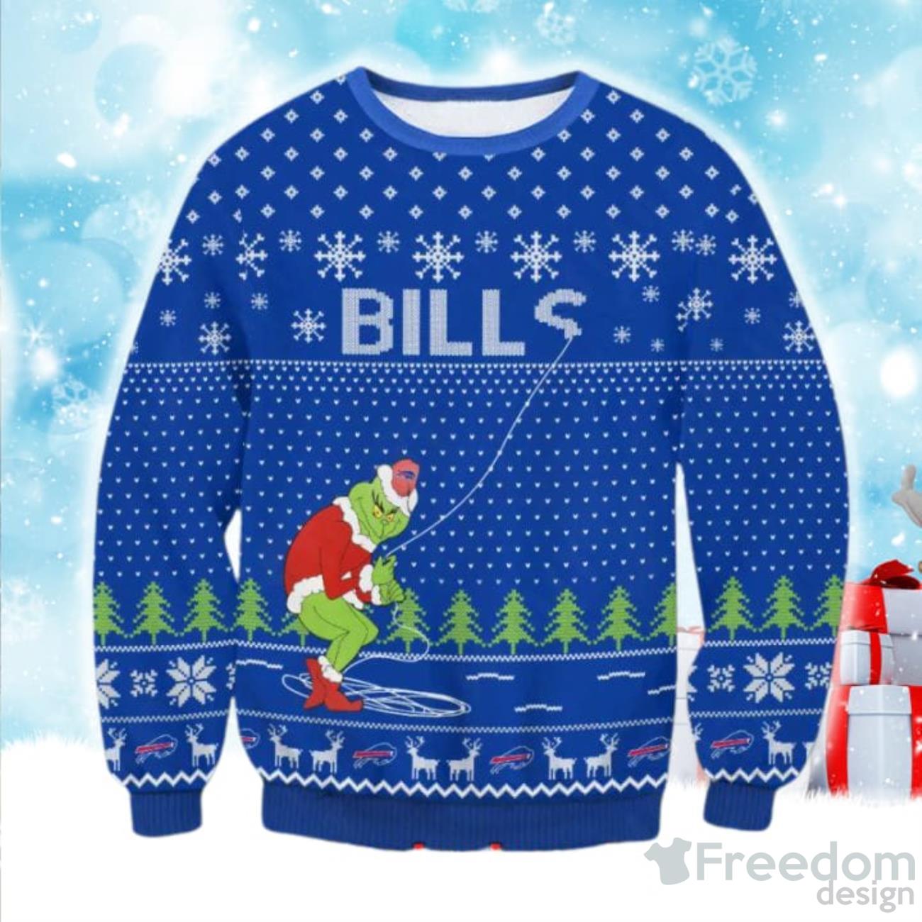 NFL Buffalo Bills Logo Grinch Hug Cute Gift For Grinch Lover Ugly Christmas  Sweater - Freedomdesign