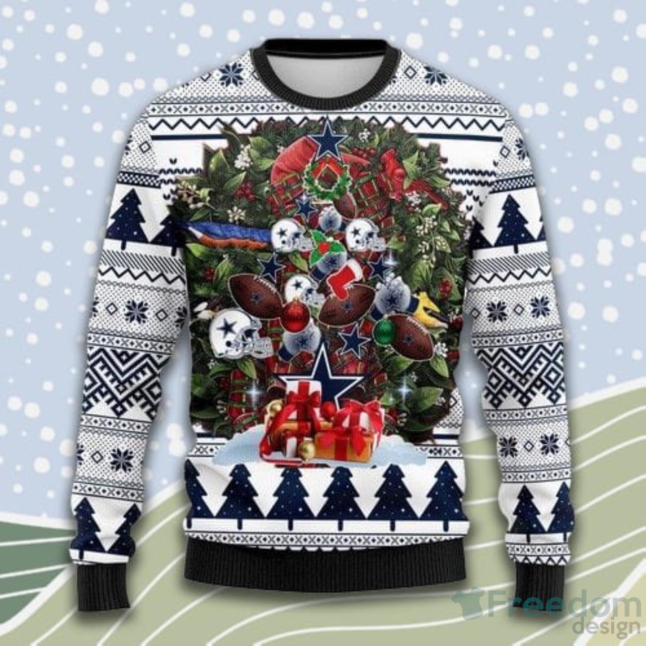 Dallas Cowboys Christmas Forrest Pattern Ugly Christmas Sweater