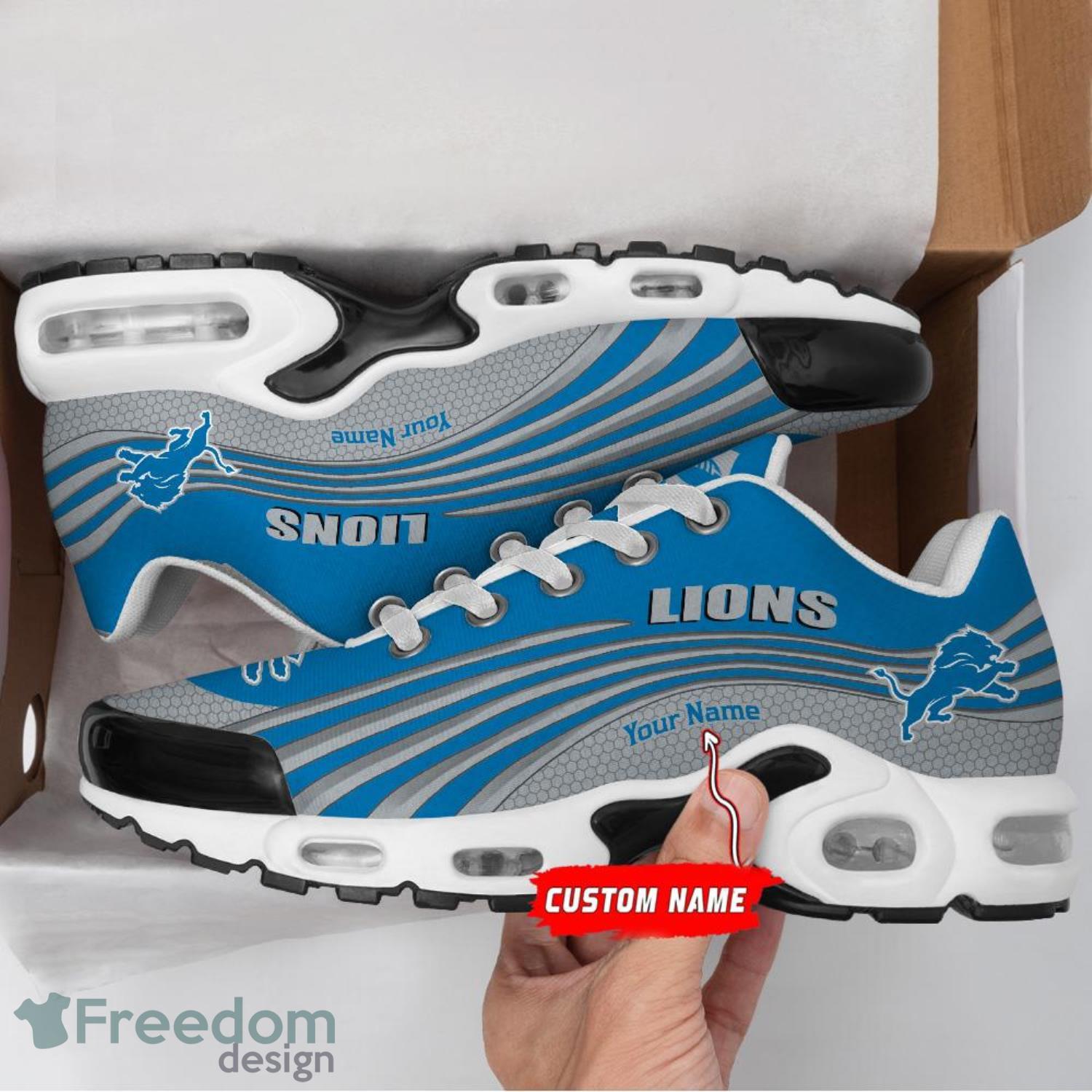 Personalized NFL Detroit Lions Custom Name Air Force Shoes - Tagotee