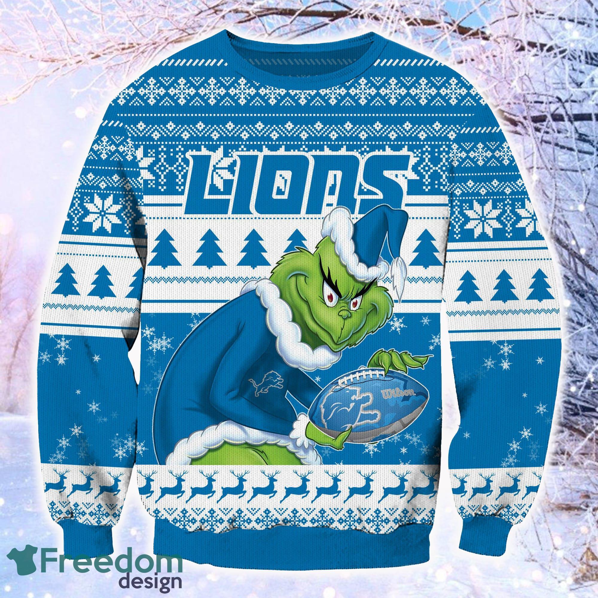 Detroit Lions Funny Grinch ,Ugly Sweater Party,ugly Sweater Ideas- Ugly Christmas Sweater, Jumper - OwlOhh