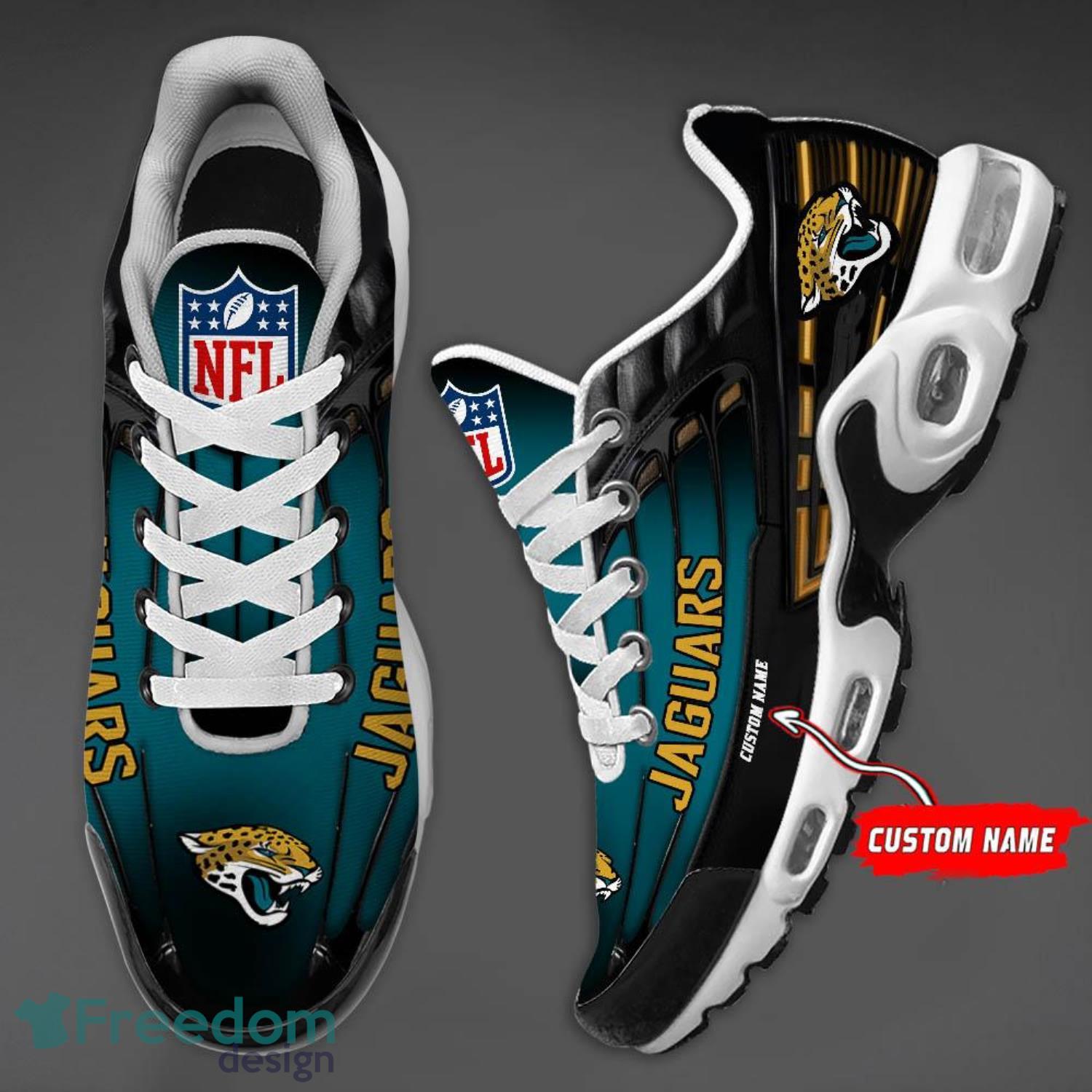 Jacksonville Jaguars Premium NFL Team Sneakers Custom Name Air Cushion Shoes  For Fans - Banantees