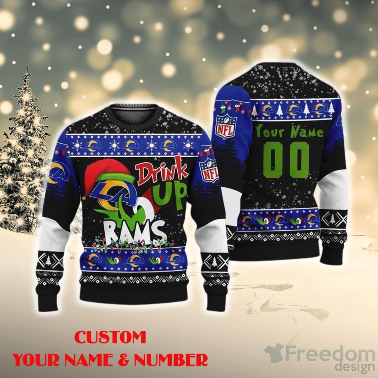 Los Angeles Rams Dog Family Holiday Ugly Sweater, Size: M