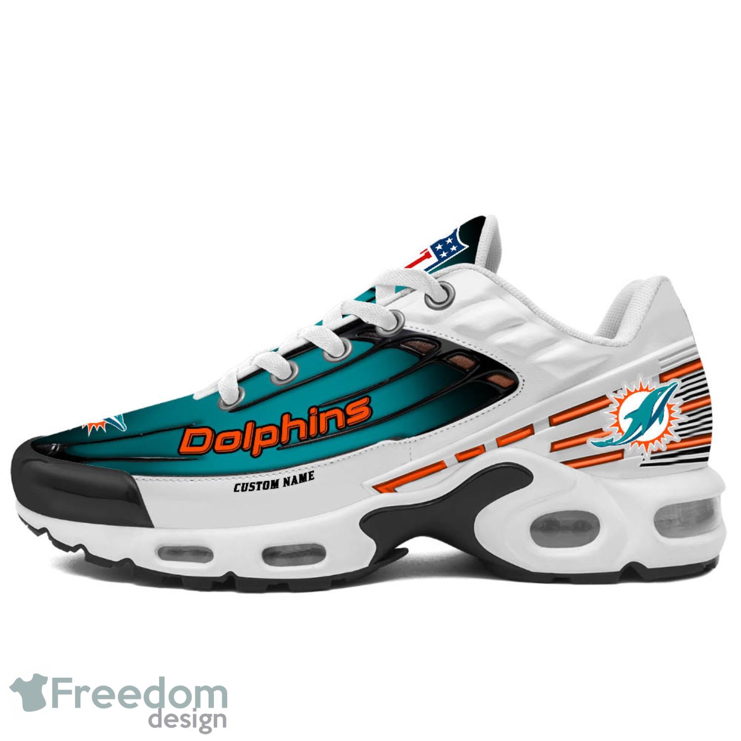 Miami Dolphins Custom Name Air Cushion Sport Shoes For Men And Women Gift -  Banantees