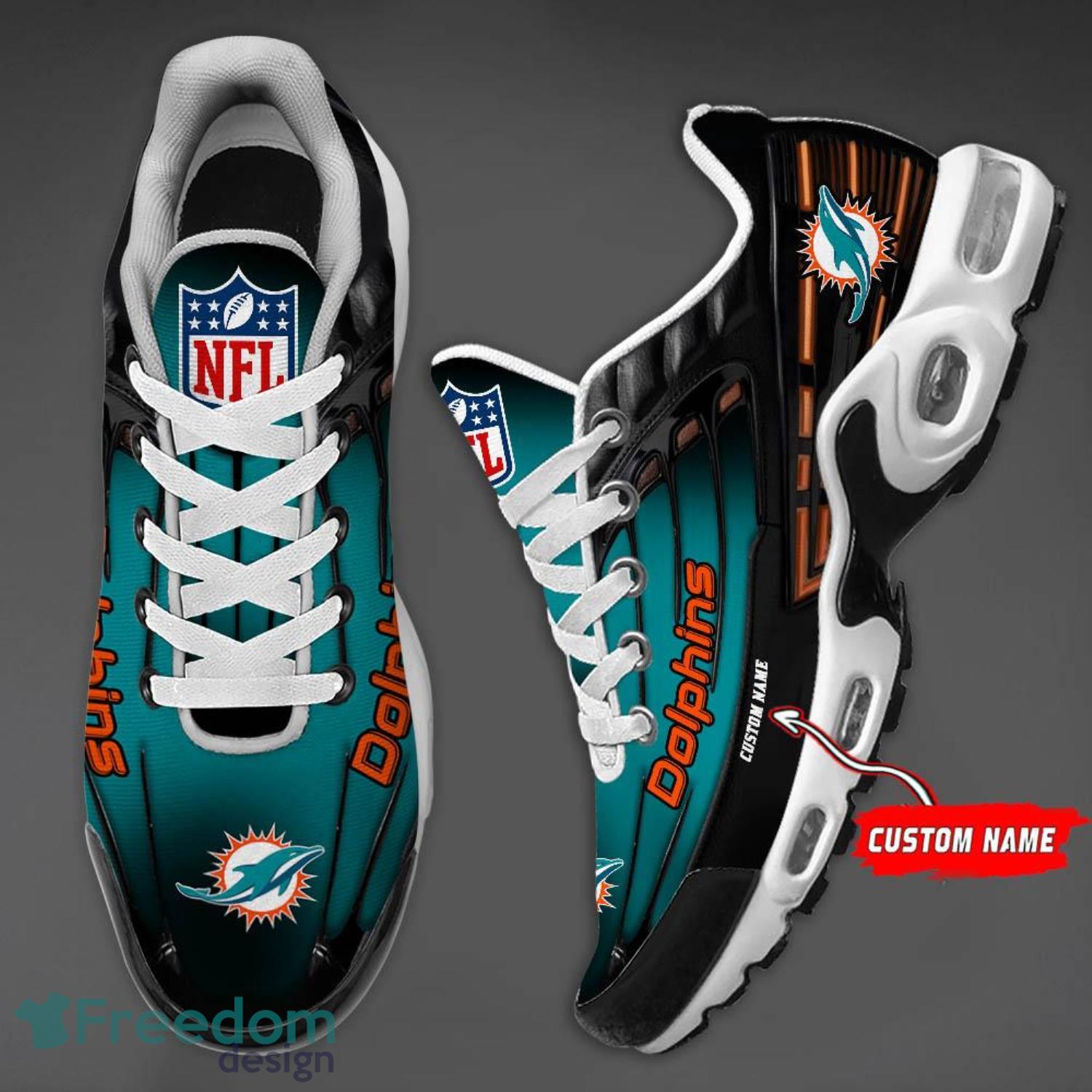 Miami Dolphins Premium NFL Team Sneakers Custom Name Air Cushion Shoes For  Fans - Banantees