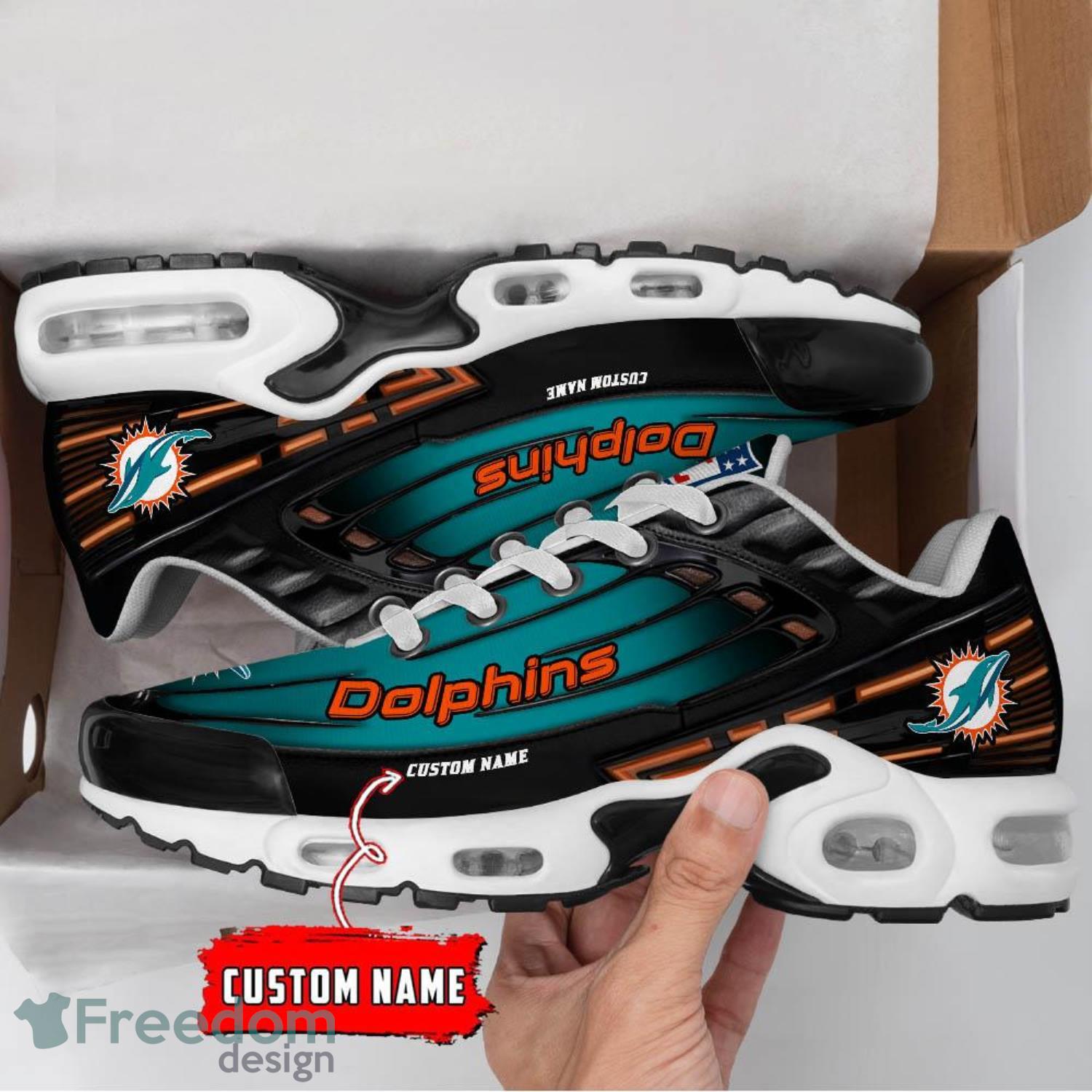 Miami Dolphins 3D Air Cushion Sports Shoes Custom Name For Fans NFL